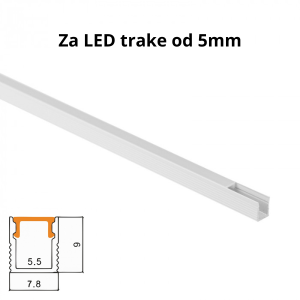 LED Alu Profil Nadgradni (NW02), 2m