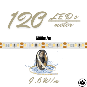 LED Traka EL 2835- 9.6W/M, 600lm/M, 4000K, 12V, IP63, 5m