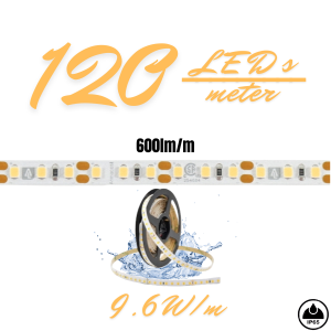 LED Traka EL 2835- 9.6W/M, 600lm/M, 3000K, 12V, IP63, 5m