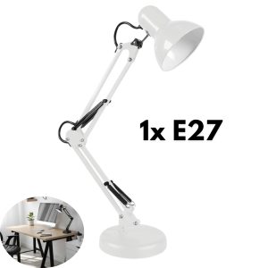 LED Stolna Armatura AURIQ  - 1xE27, Bijela