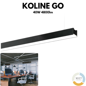 LED Linijska Koline GO - 40W, 3CCT, 120cm, Crna