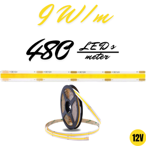 LED Traka EL COB 9W/m, 480-12-YELLOW, IP20, 5m