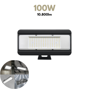 LED Reflektor MULTILUXO Pro – 100W, 4000K, IP65, Crni