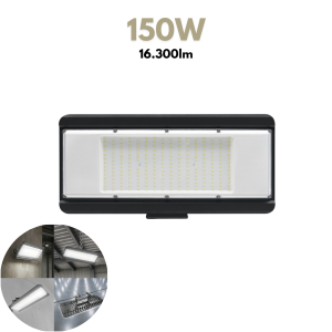 LED Reflektor MULTILUXO Pro – 150W, 4000K, IP65, Crni